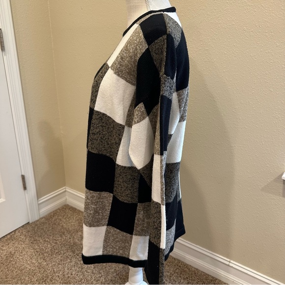 Vintage 1980s/1990s Color block Checkered Sweater Size Medium - Picture 4 of 7